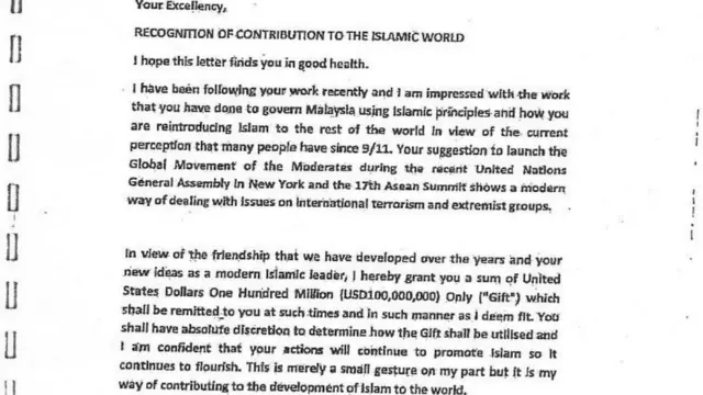 Surat raja Saudi ke Najib Razak