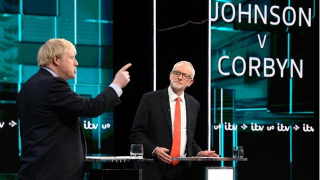 Boris Johnson (Conservador) e Jeremy Corbyn (Trabalhista)