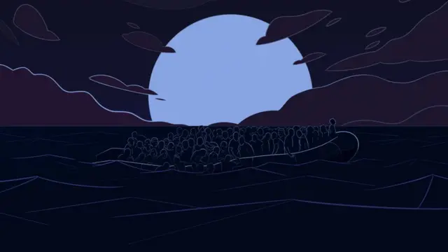 प्रवासियों से भरी नाव