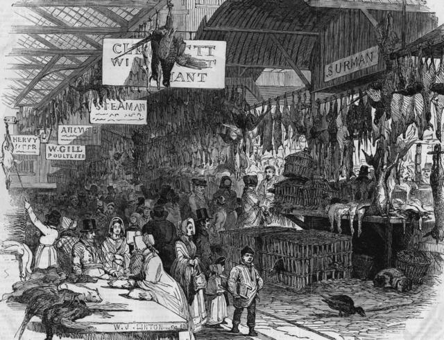 1845年圣诞夜——利德贺市场办"年货"的人