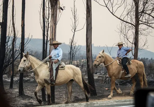 Campesinos en caballos