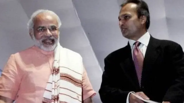 નરેન્દ્ર મોદી અને અનિલ અંબાણી