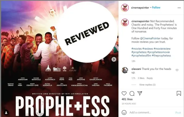 Ọrọ ti Cinema Pointer kọ nipa sinima ti Toyin Abraham kopa ninu rẹ