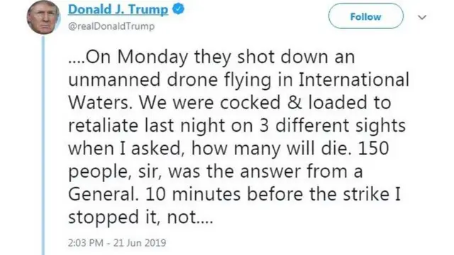 توییت ۲۱ ژوئن دونالد ترامپ