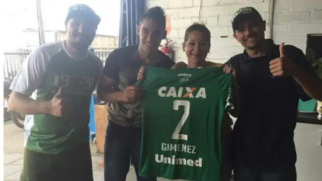 Gimenez e torcedores da Chapecoense