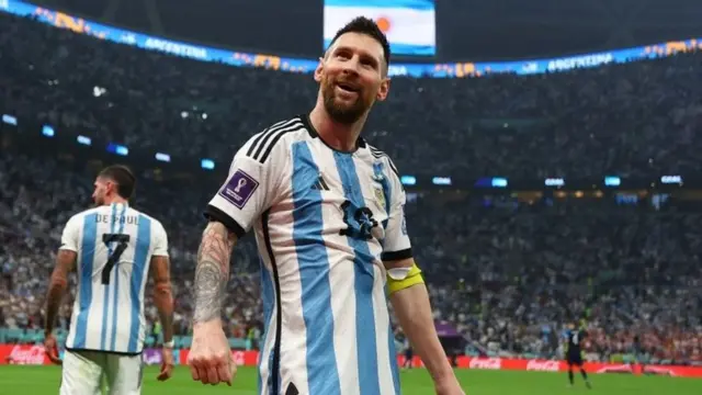 Lionel Messi celebra su gol