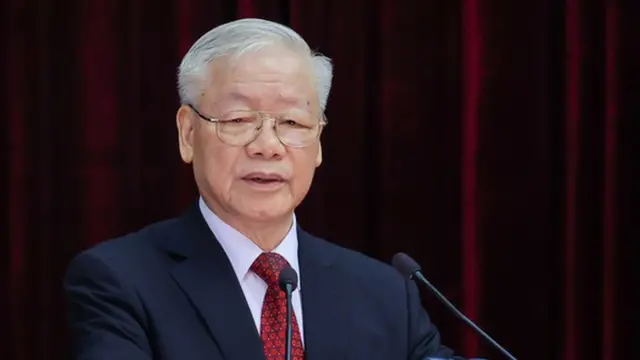 Tổng bí thư Nguyễn Phú Trọng phát biểu khai mạc Hội nghị lần thứ 6 Ban Chấp hành Trung ương khóa XIII vào sáng 3/10/2022.