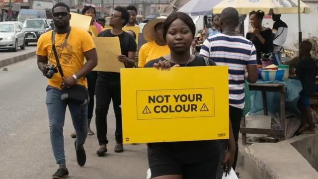woman with card for hand
