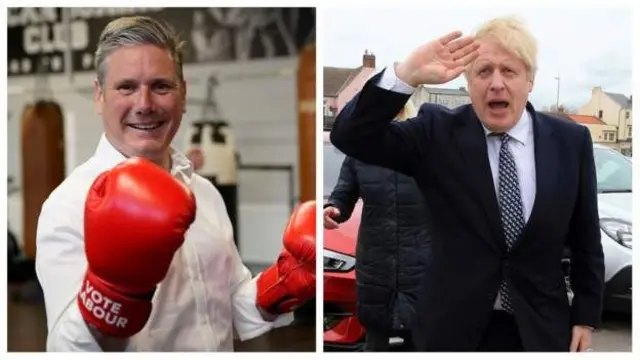 İşçi Partisi lideri Keir Starmer ile Başbakan ve Muhafazakar Parti lideri Boris Johnson