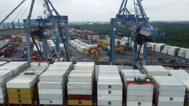 Shipping containers at Guayaquil port
