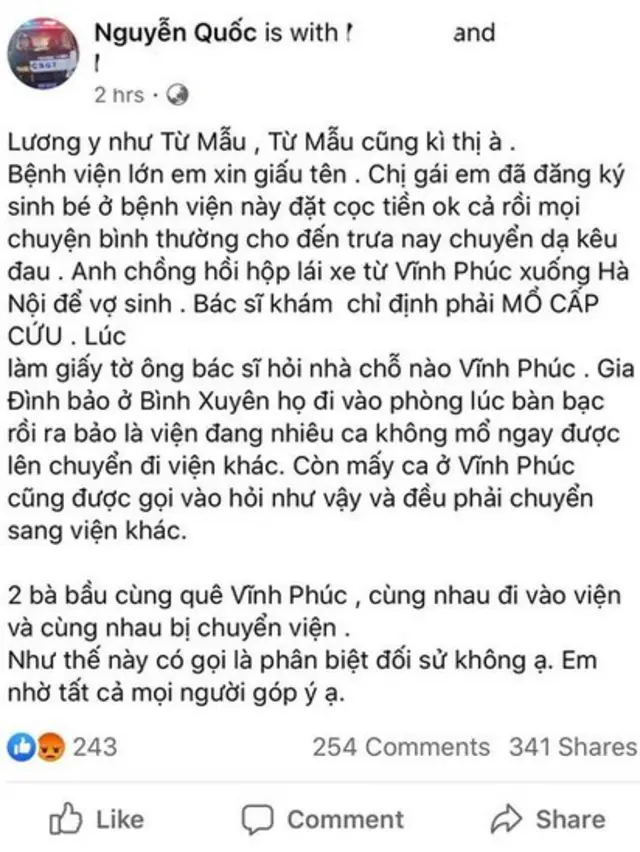 Sự việc gây ồn ào vì cho rằng BV kì thị người Vĩnh Phúc