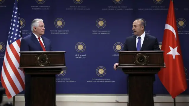 ABD Dışişleri Bakanı Rex Tillerson ve Türkiye Dışişleri Bakanı Mevlüt Çavuşoğlu