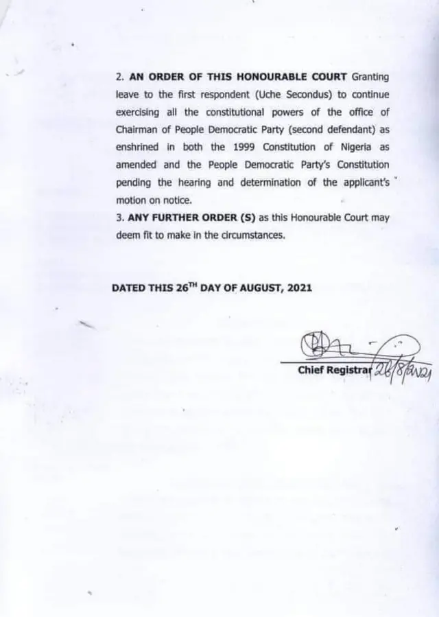 PDP National Chairman Uche Secondus: NWC endorse Yemi Akinwonmi as Secondus replacement