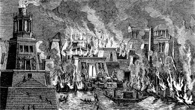 La Grande Bibliothèque d'Alexandrie était un vaste dépôt de connaissances physiques dans le monde antique, dont une grande partie a été détruite accidentellement.