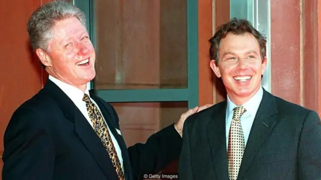 1997년 빌 클린턴 미국 대통령(왼쪽)과 토니 블레어 영국 총리