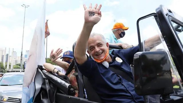 Márcio França em evento de campanha