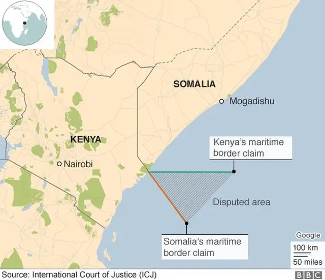 Kaartaa qaama bishaanii biyyooti lamaan irratti wal dhaban agarsiisu