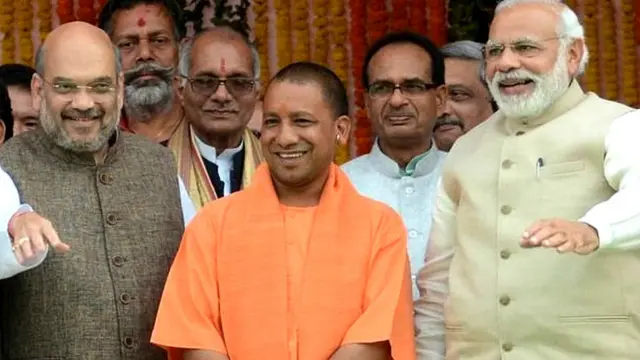अमित शाह, योगी और मोदी