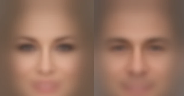 Rostro de un hombre y de una mujer difuminado