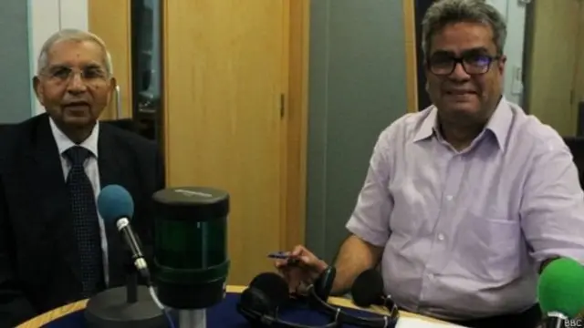 பிபிசி ஸ்டுடியோவில் டென்ஜில் மற்றும் ரெஹான் ஃபஜல்