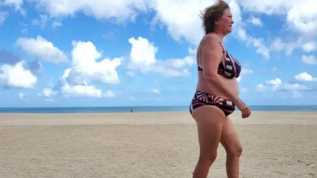 Turista rusa en Margarita.