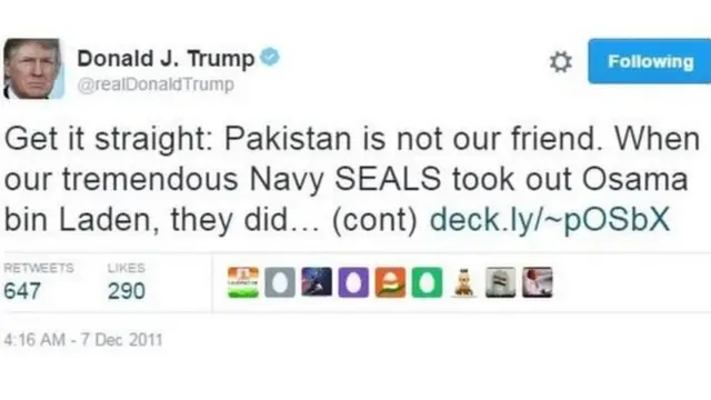 डोनल्ड ट्रंप का ट्वीट