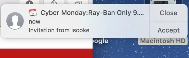spam del calendario de Apple