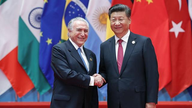中國國家主席習近平和巴西總統米歇爾·特梅爾