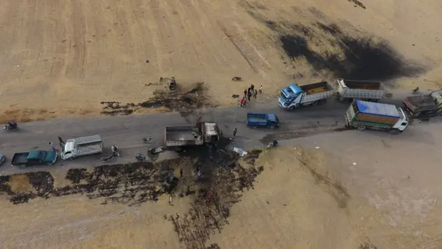 Ebu Hasan el Muhacir'in Cerablus'un Ayn el Bayda köyü yakınında öldüğü iddia edilen yerin havadan görüntüsü