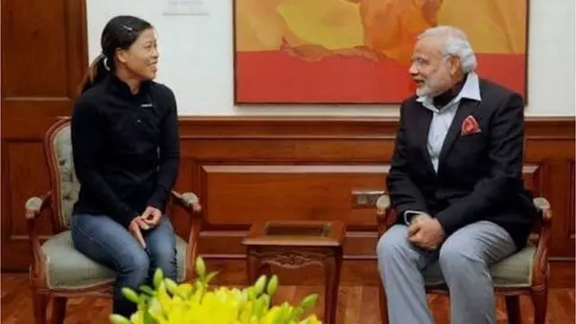 ప్రధాని మోదీతో మేరీ కోమ్