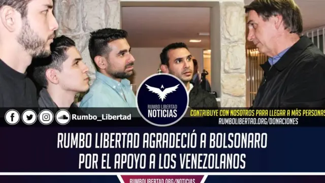 Bolsonaro com membros do Rumbo Libertad