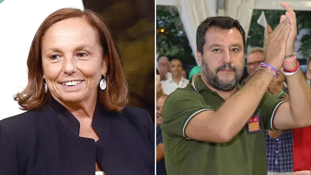 Лучиана Ламбогезе и Маттео Сальвини