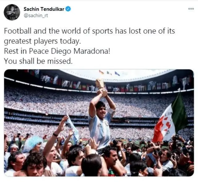 শচীন টেন্ডুলকারের টুইট