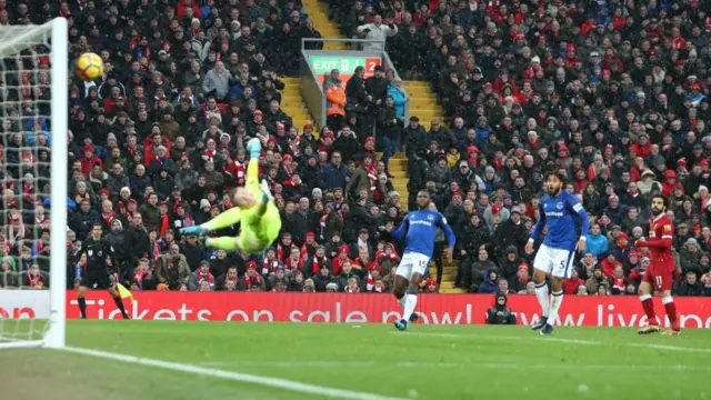 Salah anota contra Everton.