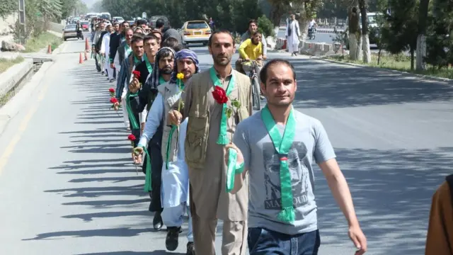 اعضای روند سبز در حین گرامیداشت از سالروز کشته شدن احمد شاه مسعود