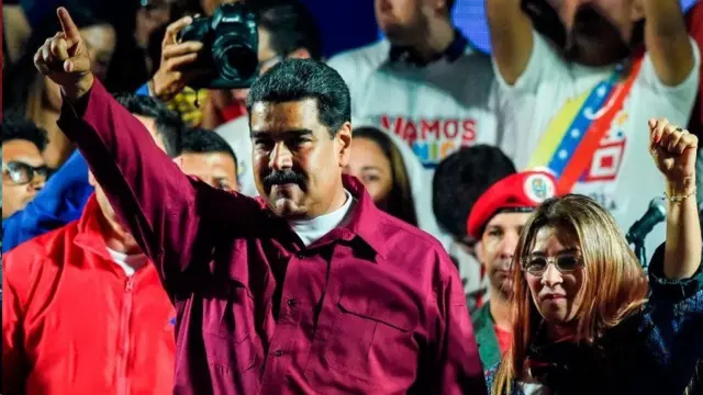 Maduro com a mulher, Cilia Flores.