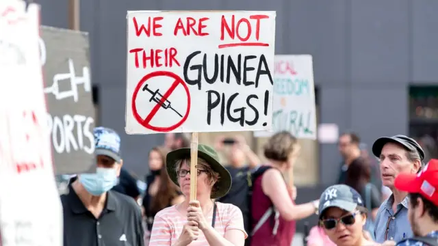 Um protesto contra a vacinaçãobet 669Nova York