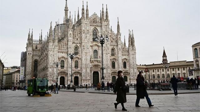 Центральна - соборна - площа Мілану незвично порожня