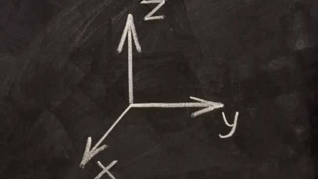 Sistema cartesiano en una pizarra.