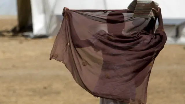 A child in a refugee camp for Nigerians in Cameroon