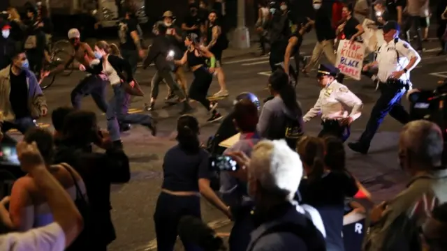 Chaotic scenes in Brooklyn, New York