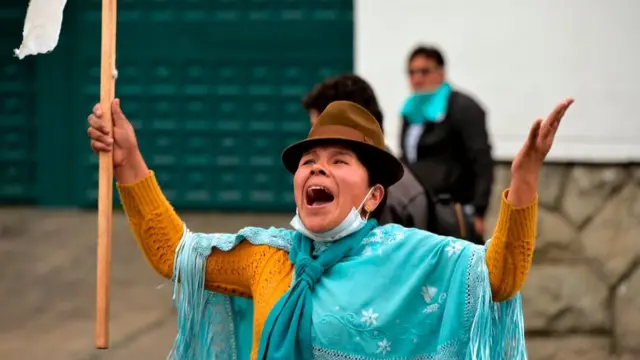 Manifestante en Ecuador (archivo)