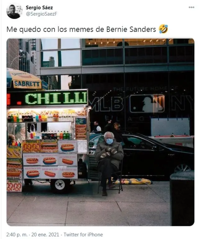 Un tuit sobre Bernie Sanders