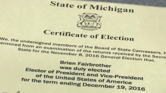 Сертификат выборщика в штате Мичиган