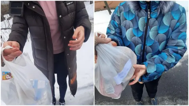 Population in Severodonetsk receiving food from the brothers and other volunteers