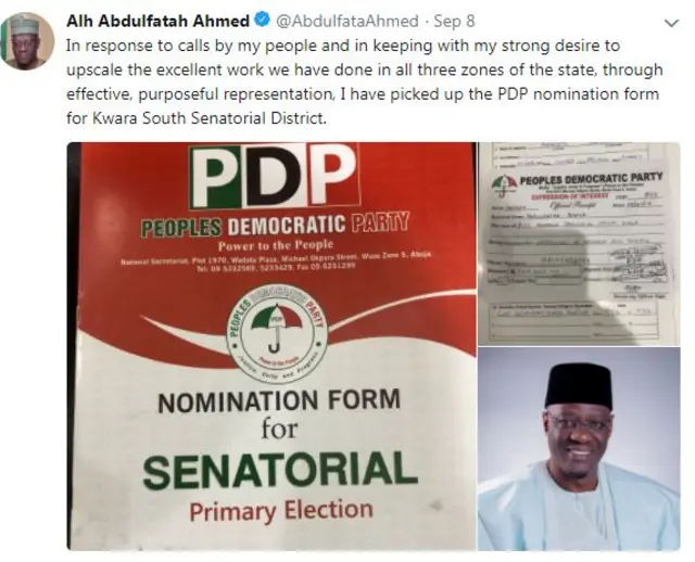 Aworan ikede FATAI Ahmed loju opo Twitter