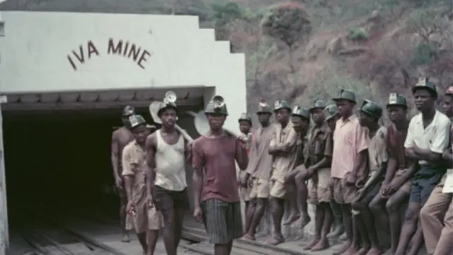 Mine workers at Iva Valley Coal Mine