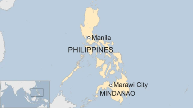 Map of Mindanao in the Philippines