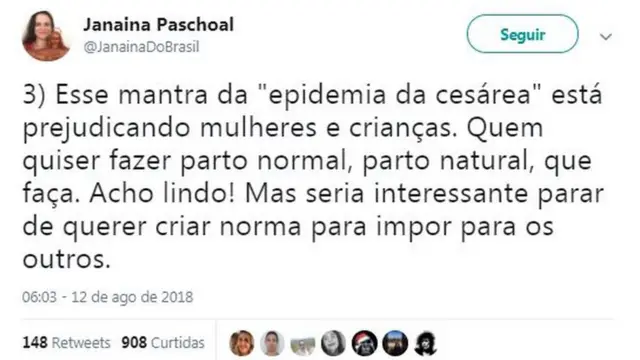 Tweetjogos online gratis canastraJanaína Paschoal diz: "Esse mantra da "epidemia da cesárea" está prejudicando mulheres e crianças. Quem quiser fazer parto normal, parto natural, que faça. Acho lindo! Mas seria interessante pararjogos online gratis canastraquerer criar norma para impor para os outros."