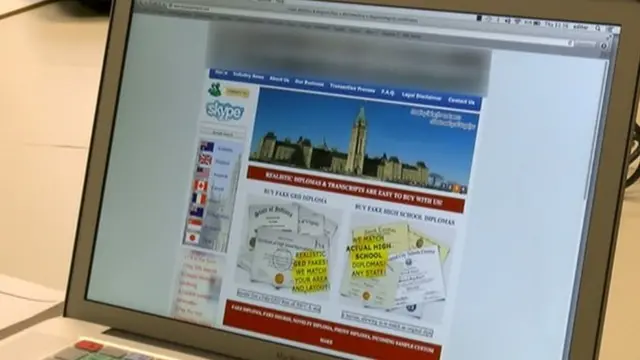 Fake degree website